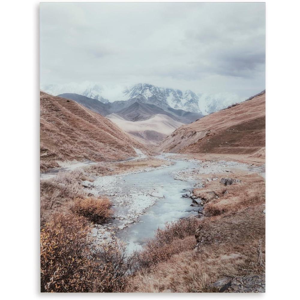 imageSignature Design by Ashley Darinby Classic Prints on Glass Wall Art 36 x 48 Inches Gray amp Light Brown