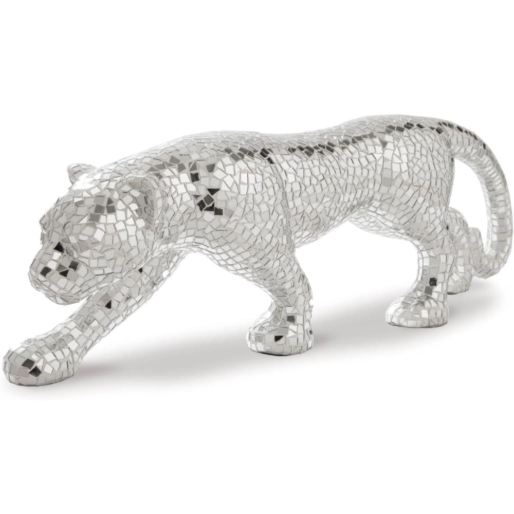 imageSignature Design by Ashley Drice Mixed Media Lion Sculpture Silver
