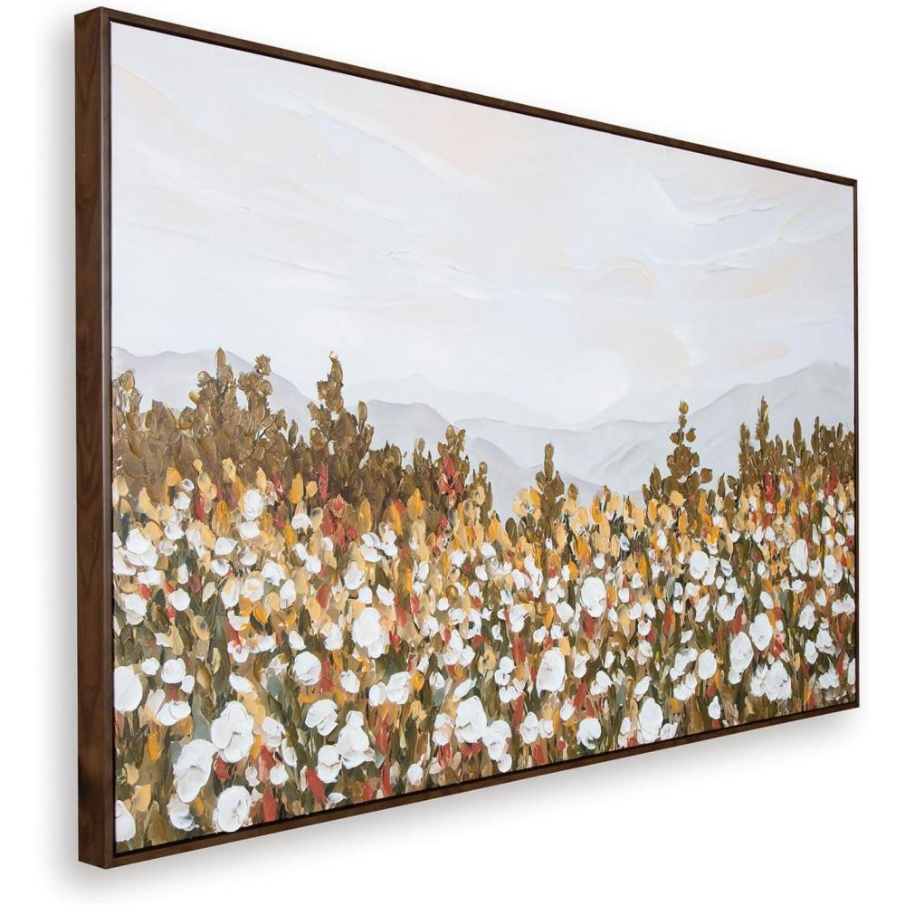 imageSignature Design by Ashley Engelworth French Country Hand Painted Flower Wall Art 60 x 36 Inches White amp Yellow