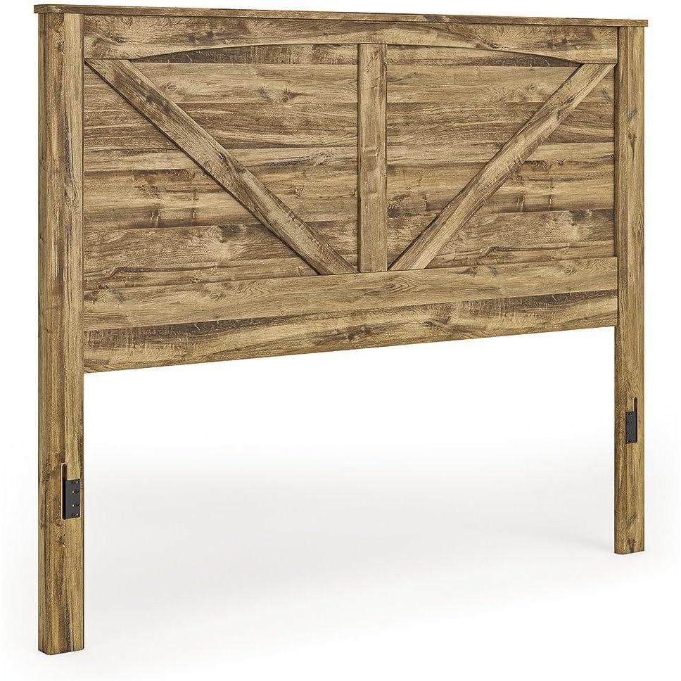 imageSignature Design by Ashley Hastiport Rustic Crossbuck Panel Headboard King Light Brown