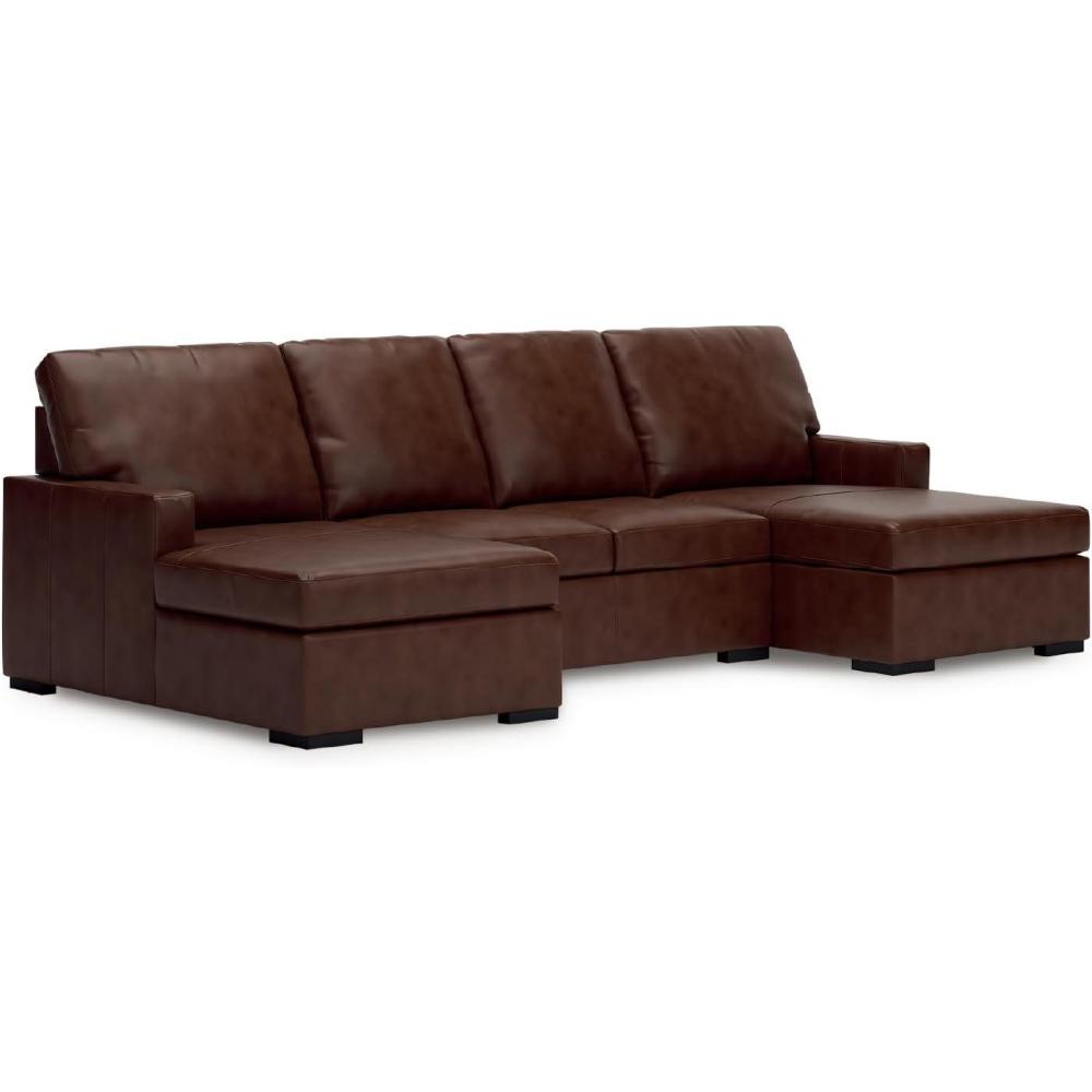 imageSignature Design by Ashley Jarreau Modern Sectional Sleeper Sofa Couch with Chaise Lounge Blue3Piece Sectional w Double Chaise
