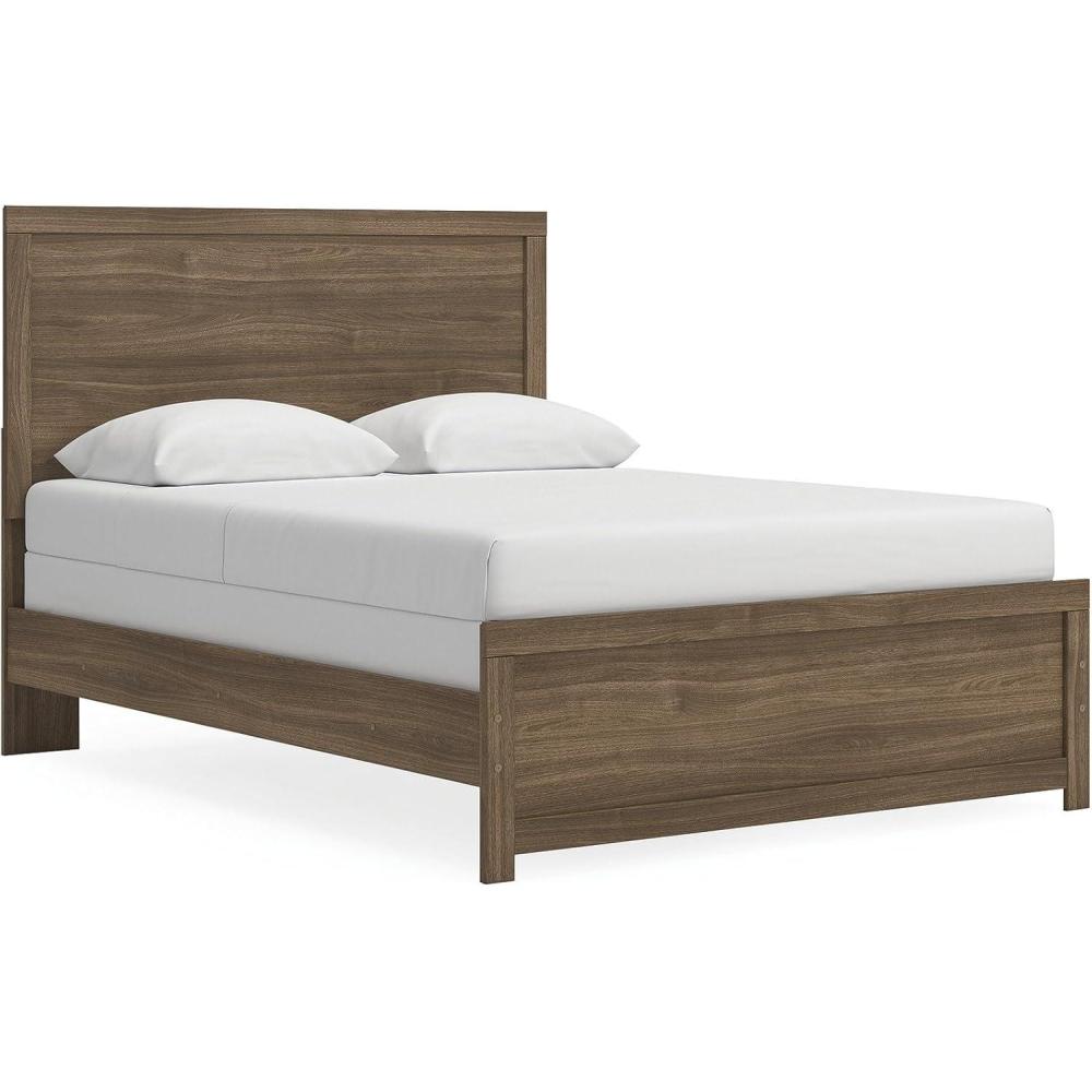 imageSignature Design by Ashley Jonnifer Queen Panel Bedframe Bed Frame with Headboard Engineered Wood and Decorative Laminate Casual Bedroom Bedframes Warm Auburn Finish