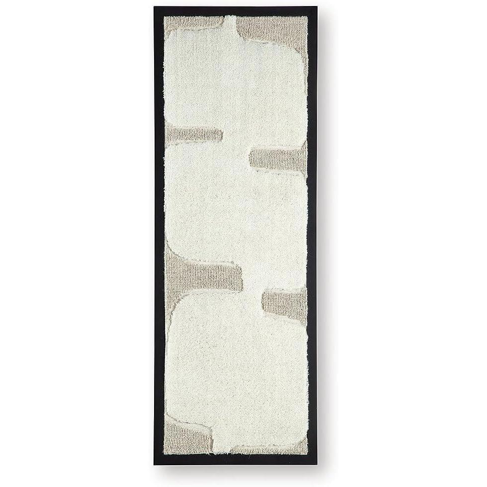 imageSignature Design by Ashley Kadworth Abstract Wall Art Panel Framed 3D Design Vertical or Horizontal Hanging for Modern Living Room Decor Taupe and Black 20 W x 56 H