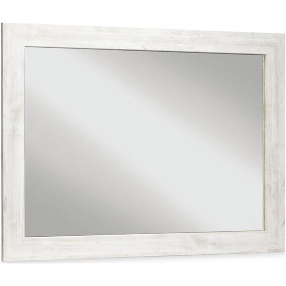 imageSignature Design by Ashley Paxberry Boho 42 x 31 Inch Bedroom Mirror Whitewash