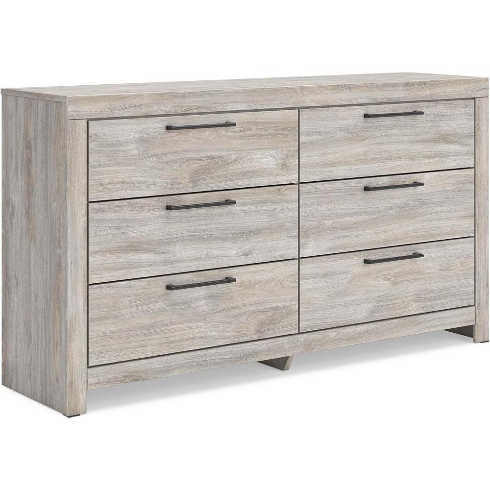 imageSignature Design by Ashley Ryderton Casual 6Drawer Dresser with Safety Stop Light GrayLight Gray