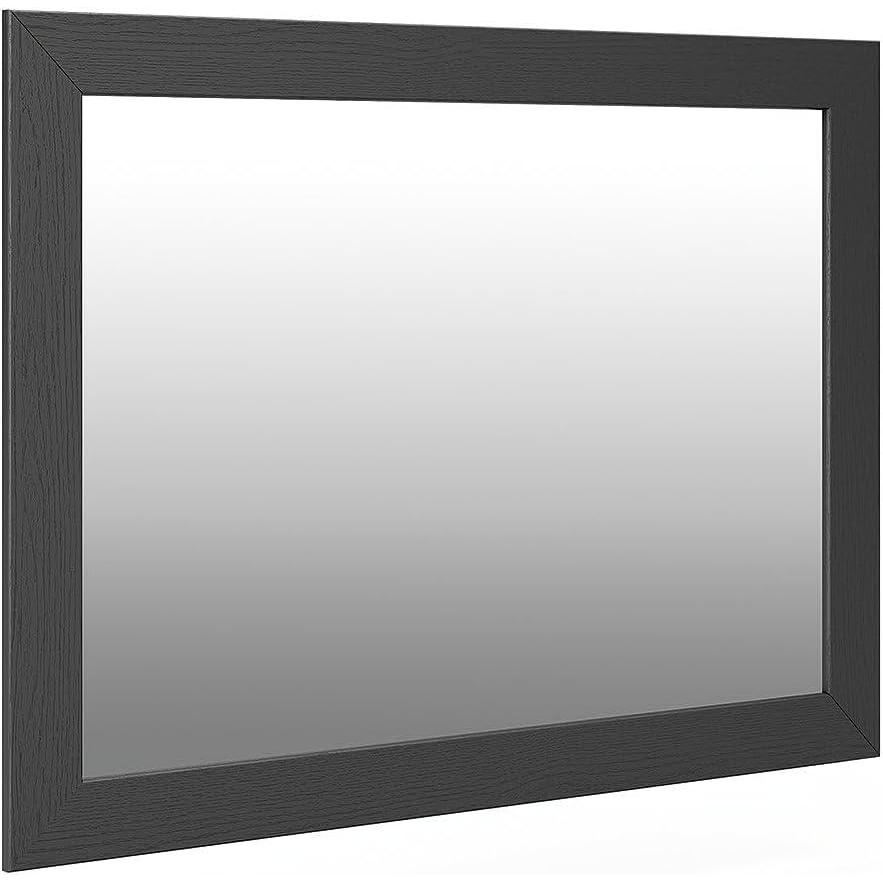 imageSignature Design by Ashley Ryderton Rustic Bedroom Mirror with Thick Frame Black