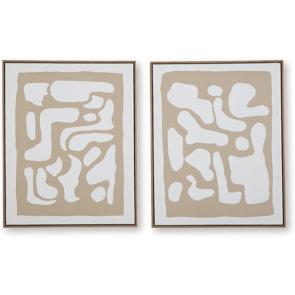 imageSignature Design by Ashley Waldett Wall Art Set of 2 Abstract Canvaswith Hand Painted Design FourWay Hanging Modern Decor for Living Room or Dining Room Walls