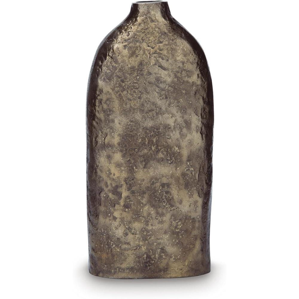 imageSignature Design by Ashley Wallmond Modern Vase with Antiqued Finish Dark BrownAntique Brown