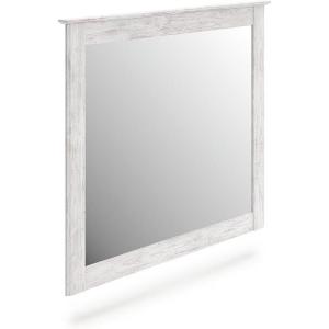 Signature Design by Ashley Allihauser Cottage Bedroom Mirror with Thick Frame, Whitewash
