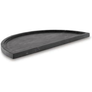 Signature Design by Ashley Cortsen Modern Semicircular Food-Safe Marble Tray, Black