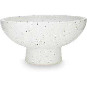 Signature Design by Ashley Dallinworth Casual Bowl with Speckles Pattern Design, 14 × 14 Inches, White & Black