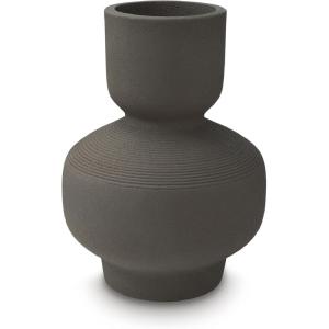 Signature Design by Ashley Dalsen Contemporary Vase with Curved Details, Dark Brown(Dark Brown)