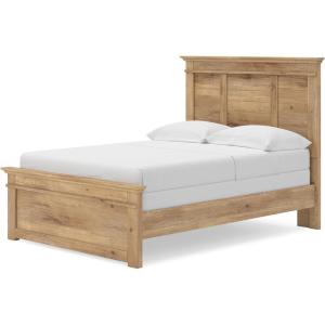 Signature Design by Ashley Fenderport Full Bed Frame with Panel Headboard and Footboard, Cottage Bedroom Style for Guest Rooms and Teens, Natural Brown