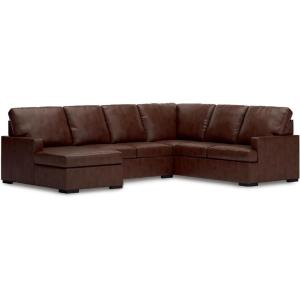 Signature Design by Ashley Jarreau Modern Sectional Sleeper Sofa Couch with Chaise Lounge, Blue(3-Piece Sectional w/ Chaise – Left)