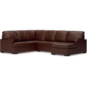 Signature Design by Ashley Jarreau Modern Sectional Sleeper Sofa Couch with Chaise Lounge, Blue(3-Piece Sectional w/ Chaise – Right)