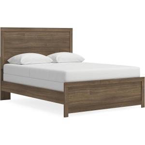 Signature Design by Ashley Jonnifer Queen Panel Bedframe, Bed Frame with Headboard, Engineered Wood and Decorative Laminate, Casual Bedroom Bedframes, Warm Auburn Finish