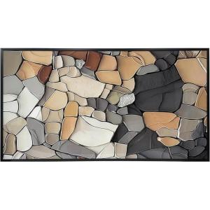 Signature Design by Ashley Patteworth Modern Framed Geometric Wall Art with Acrylic Front, 87 × 47 Inches, Light Brown & Light Gray