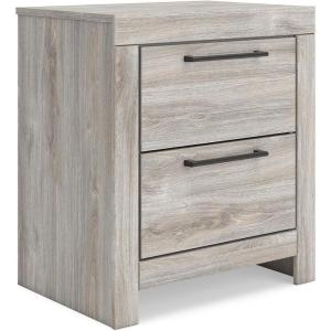 Signature Design by Ashley Ryderton Casual 2-Drawer Nightstand, Light Gray(Light Gray)