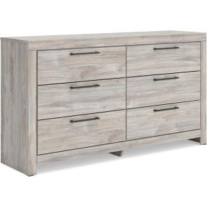 Signature Design by Ashley Ryderton Casual 6-Drawer Dresser with Safety Stop, Light Gray(Light Gray)