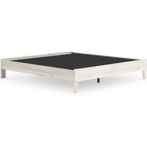 Signature Design by Ashley Socalle Scandinavian King Platform Bed, Foundation or Box Spring Not Needed, Whitewash