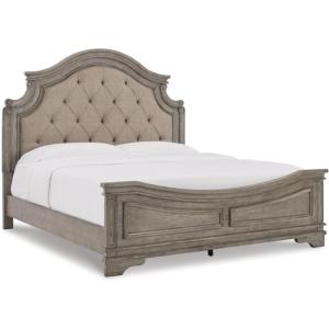 Signature Design by Ashley Taffenbrook King Platform Bed Frame with Headboard, 2 Drawer Storage, Hardwood Solids, Mango Veneer, MDF, Rich Brown Finish, Casual Bedroom(Antique Gray)