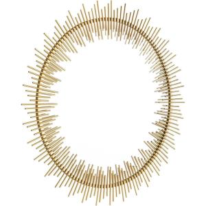 Signature Design by Ashley Wainport Metal Accent Mirror with Sunburst Design for Living Room or Bedroom Decor, Ready to Hang, Goldtone Finish, 36″ Round