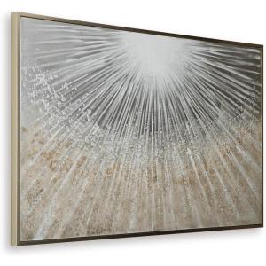 Signature Design by Ashley Waldard Wall Art, Large Abstract Canvas with Champagne Foil Embellishments, Gallery Wrapped Design with Four‑Way Hanging for Living Room or Dining Room Decor