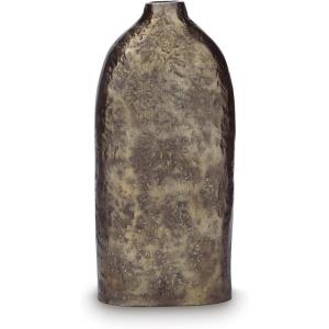 Signature Design by Ashley Wallmond Modern Vase with Antiqued Finish, Dark Brown(Antique Brown)