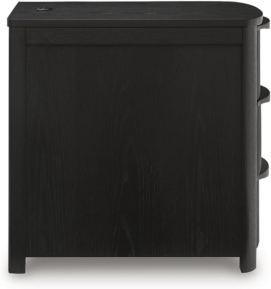 imageSignature Design by Ashley Camdill Chairside Contemporary End Table with USB Port and Charging Station BlackBlack