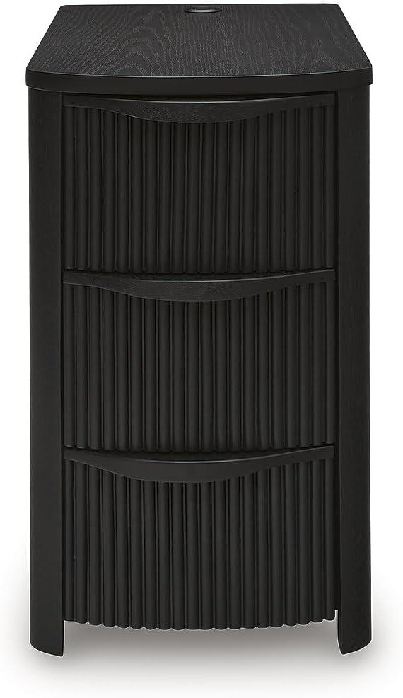 imageSignature Design by Ashley Camdill Chairside Contemporary End Table with USB Port and Charging Station BlackBlack