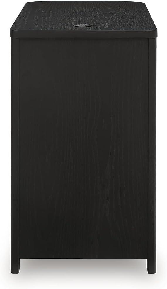 imageSignature Design by Ashley Camdill Chairside Contemporary End Table with USB Port and Charging Station BlackBlack