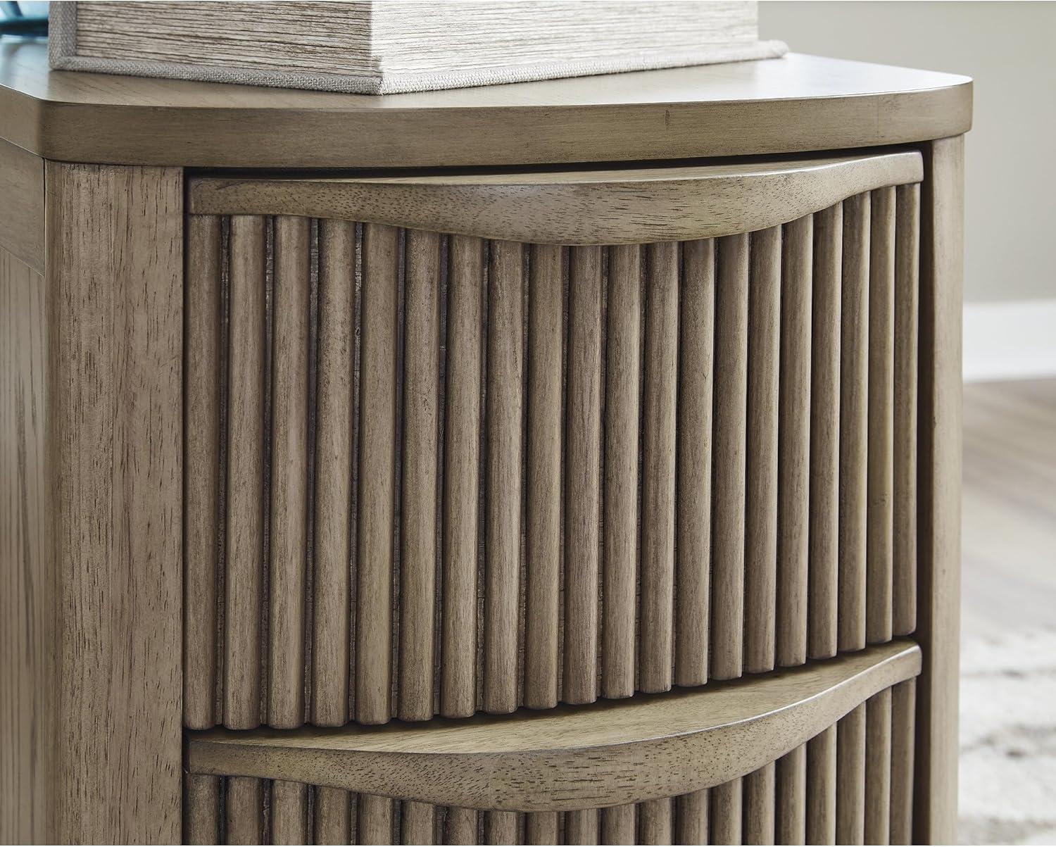 imageSignature Design by Ashley Camdill Chairside Contemporary End Table with USB Port and Charging Station BlackLight Brown