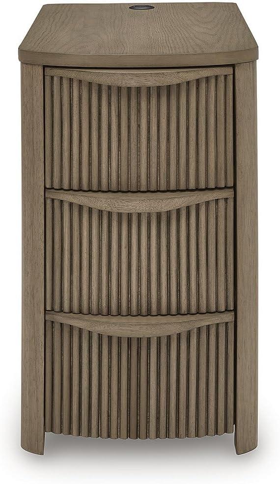 imageSignature Design by Ashley Camdill Chairside Contemporary End Table with USB Port and Charging Station BlackLight Brown