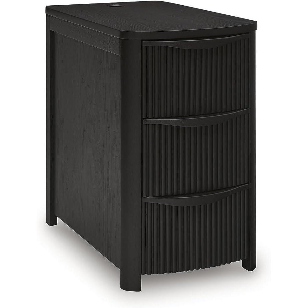 imageSignature Design by Ashley Camdill Chairside Contemporary End Table with USB Port and Charging Station BlackBlack