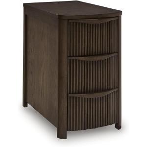 Signature Design by Ashley Camdill Chairside Contemporary End Table with USB Port and Charging Station, Black(Dark Brown)