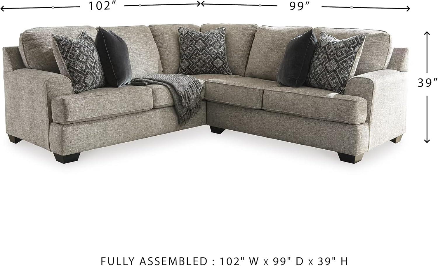 imageSignature Design by Ashley Bovarian Casual LShaped Anti Sag 2Piece Sectional with Loose Seat Cushions and 5 Accent Pillows Gray2Piece Sectional