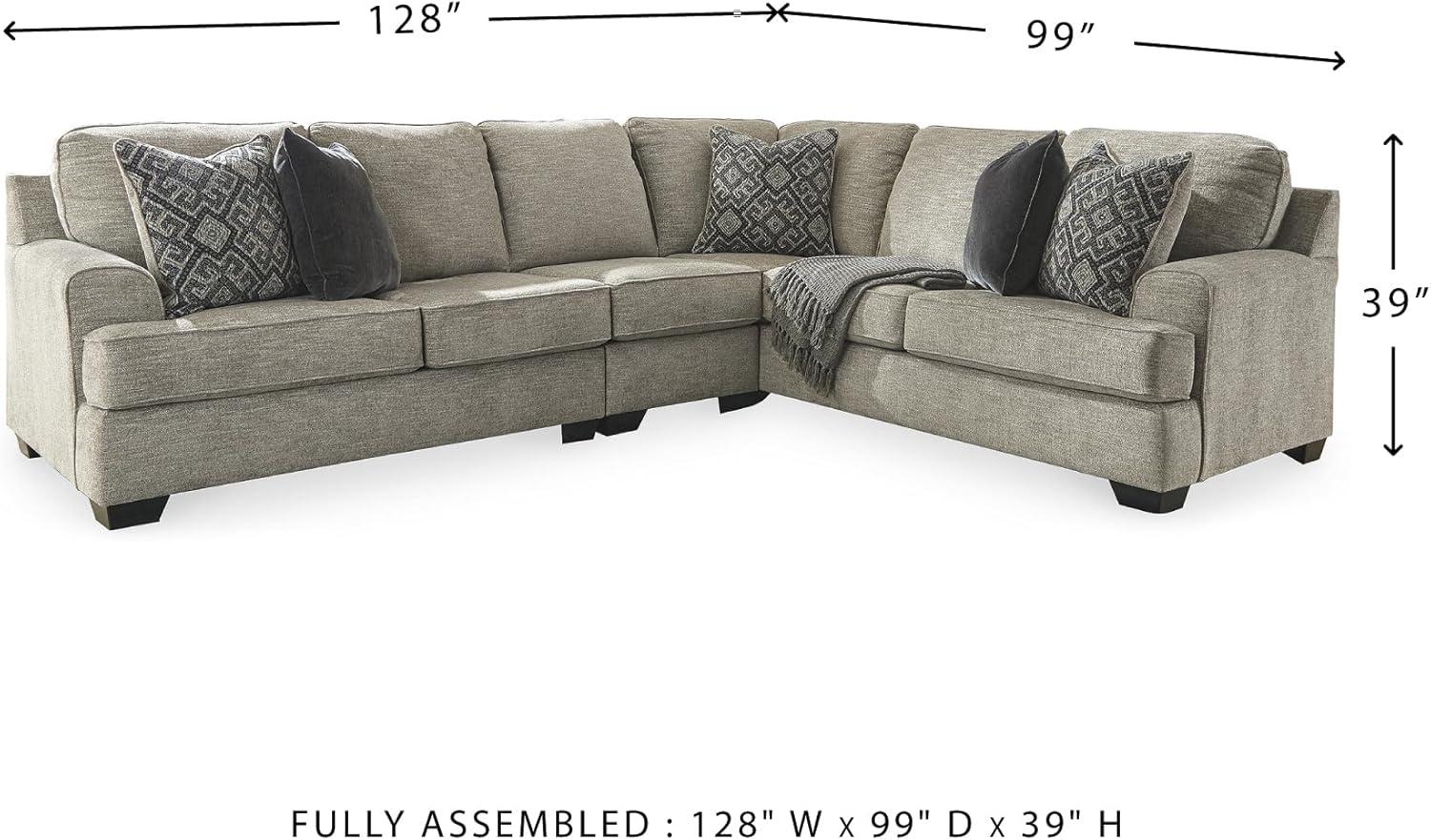 imageSignature Design by Ashley Bovarian Casual LShaped Anti Sag 2Piece Sectional with Loose Seat Cushions and 5 Accent Pillows Gray3 Piece Sectional