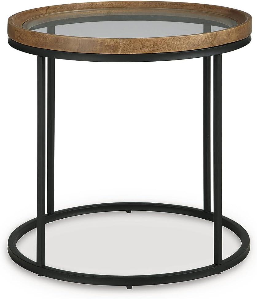 imageSignature Design by Ashley Noraluna Casual End Table Light Brown amp Black