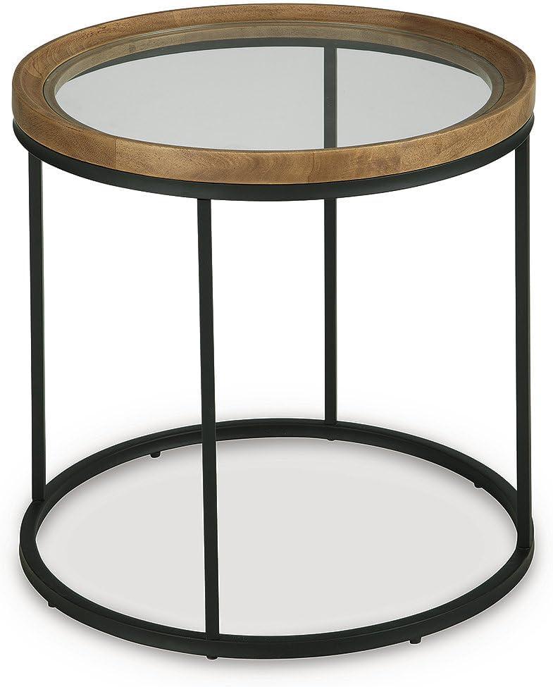 imageSignature Design by Ashley Noraluna Casual End Table Light Brown amp Black