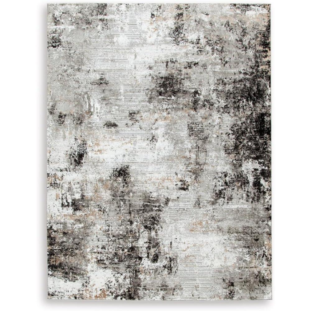 imageSignature Design by Ashley Langwell Contemporary Abstract 10 x 14 Rug Black amp Gray