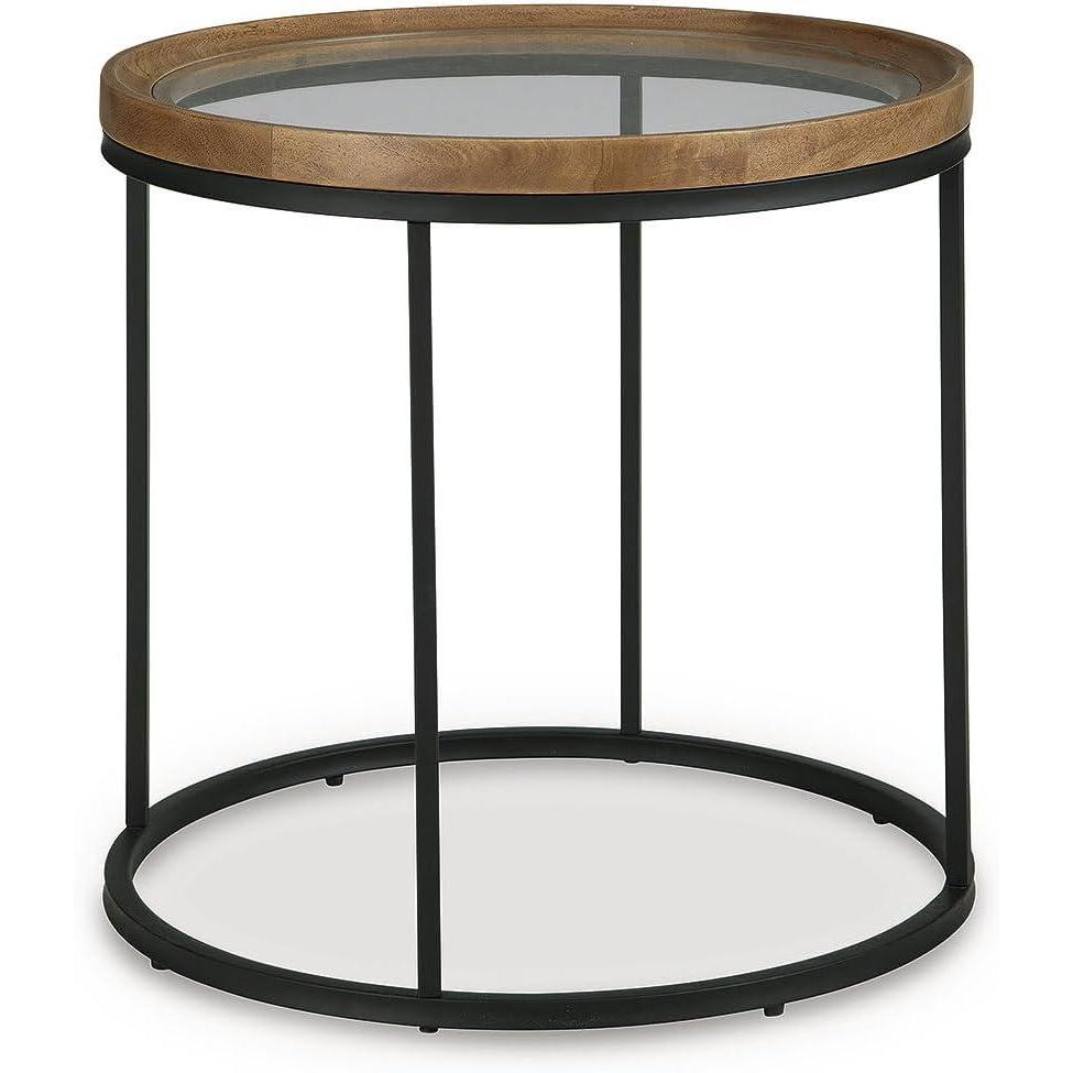 imageSignature Design by Ashley Noraluna Casual End Table Light Brown amp Black