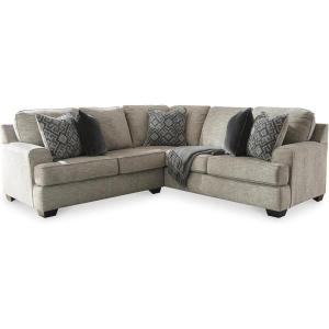 Signature Design by Ashley Bovarian Casual L-Shaped Anti Sag 2-Piece Sectional with Loose Seat Cushions and 5 Accent Pillows, Gray(2 Piece Sectional)