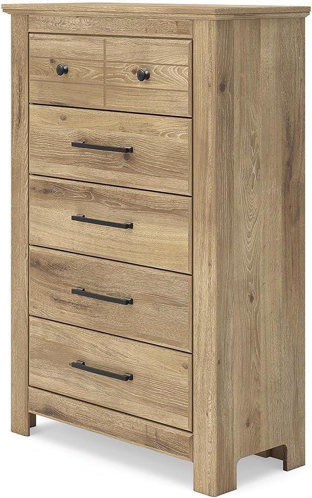 imageSignature Design by Ashley Allihauser Vintage 5Drawer Chest with Safety Stop and Anti Tipping Light Brown