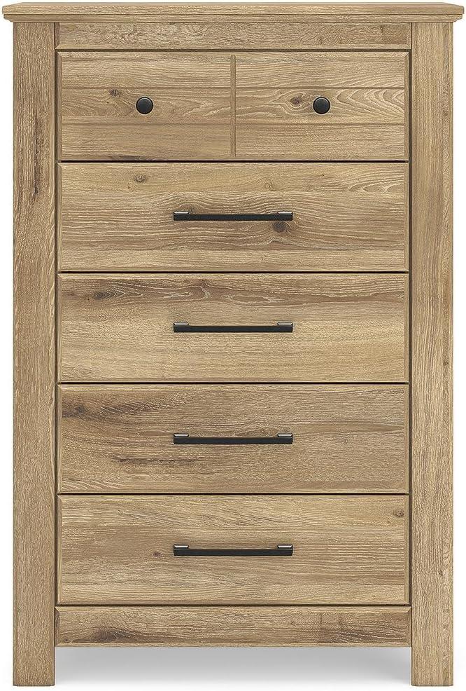 imageSignature Design by Ashley Allihauser Vintage 5Drawer Chest with Safety Stop and Anti Tipping Light Brown