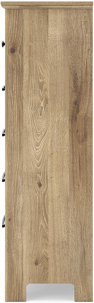 imageSignature Design by Ashley Allihauser Vintage 5Drawer Chest with Safety Stop and Anti Tipping Light Brown
