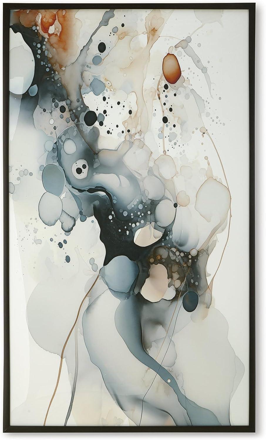 imageSignature Design by Ashley Foxenburg Abstract Framed Print Large Contemporary Decor with Acrylic Front Brown Frame Modern Artwork for Living Room or Dining Room Walls