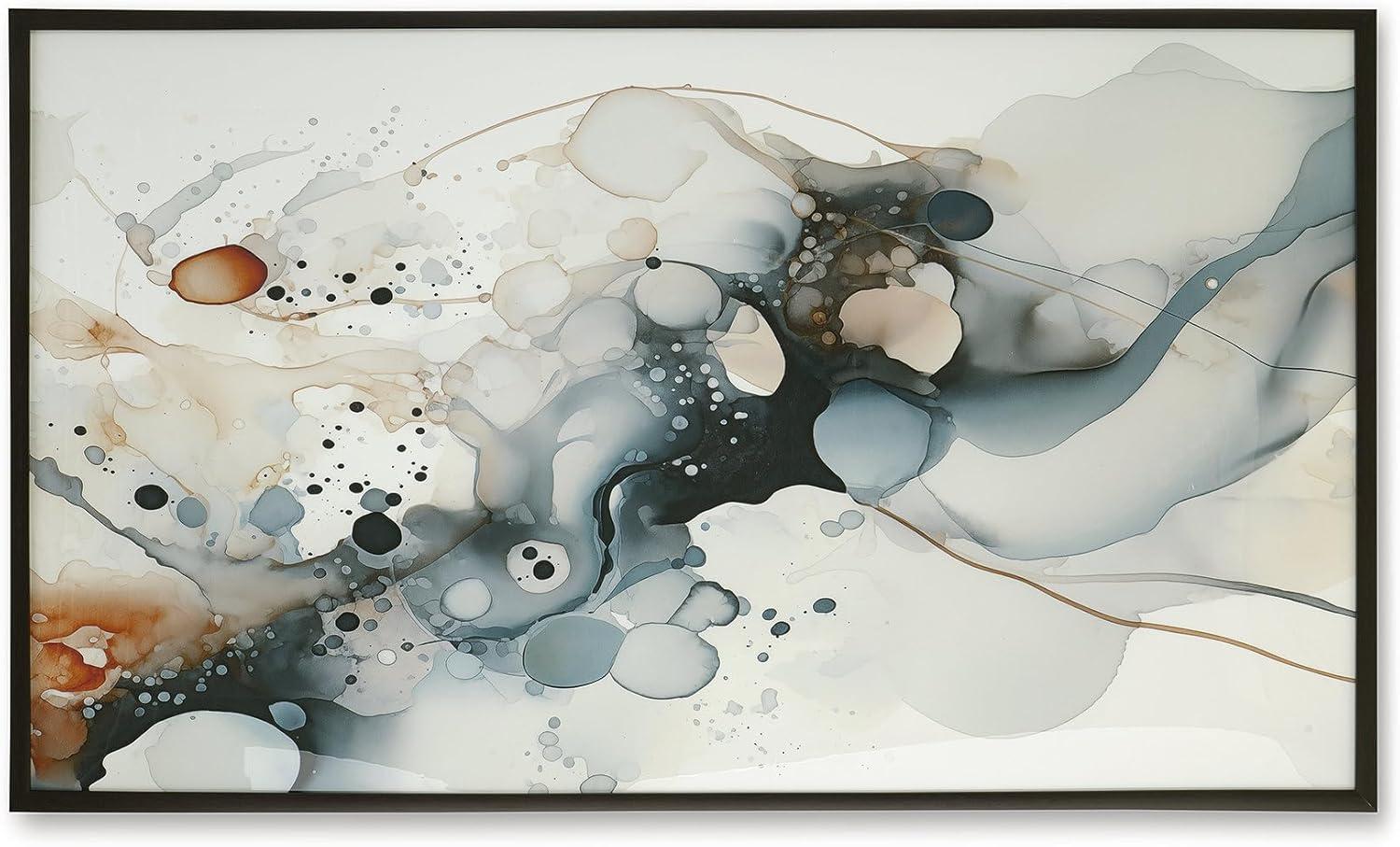 imageSignature Design by Ashley Foxenburg Abstract Framed Print Large Contemporary Decor with Acrylic Front Brown Frame Modern Artwork for Living Room or Dining Room Walls