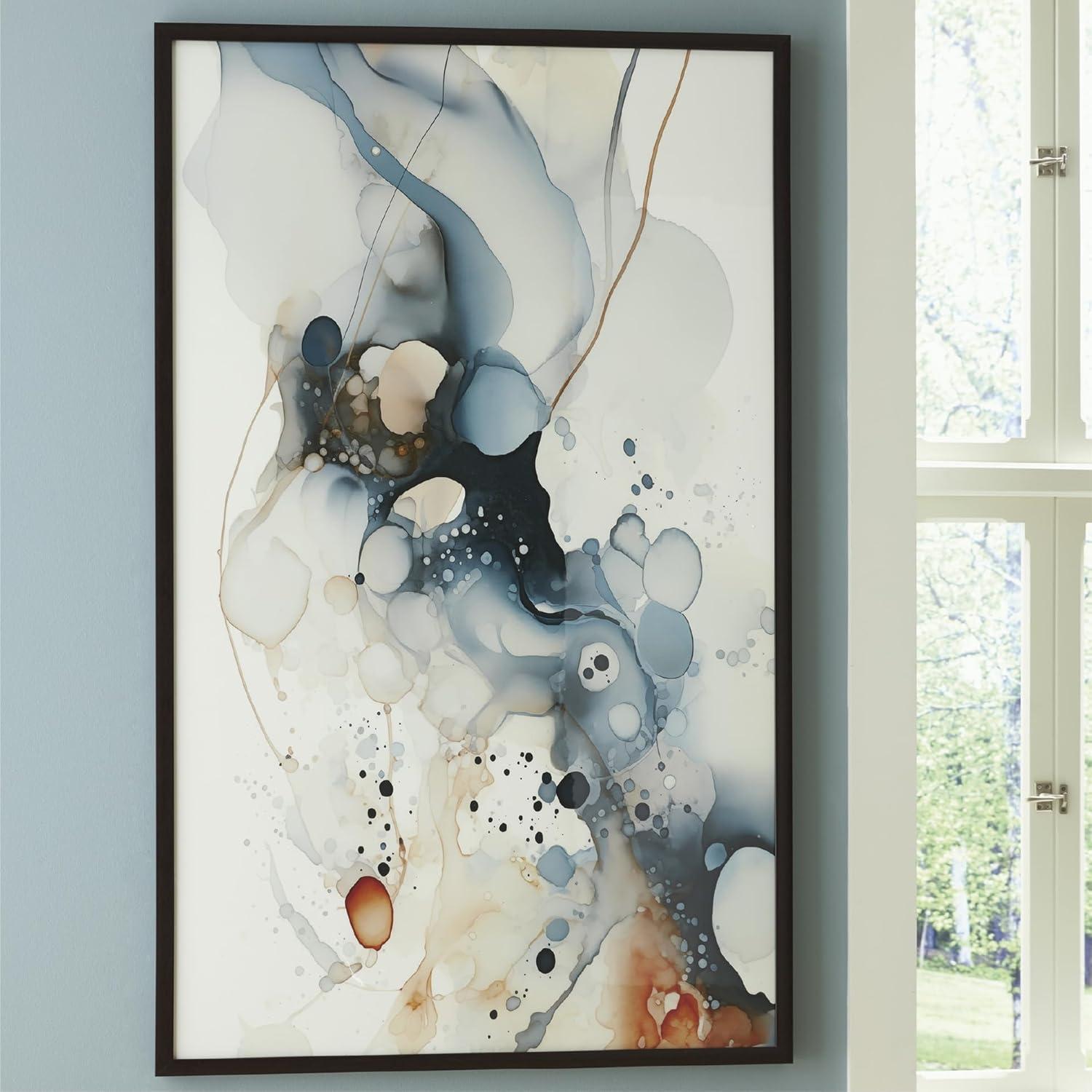 imageSignature Design by Ashley Foxenburg Abstract Framed Print Large Contemporary Decor with Acrylic Front Brown Frame Modern Artwork for Living Room or Dining Room Walls