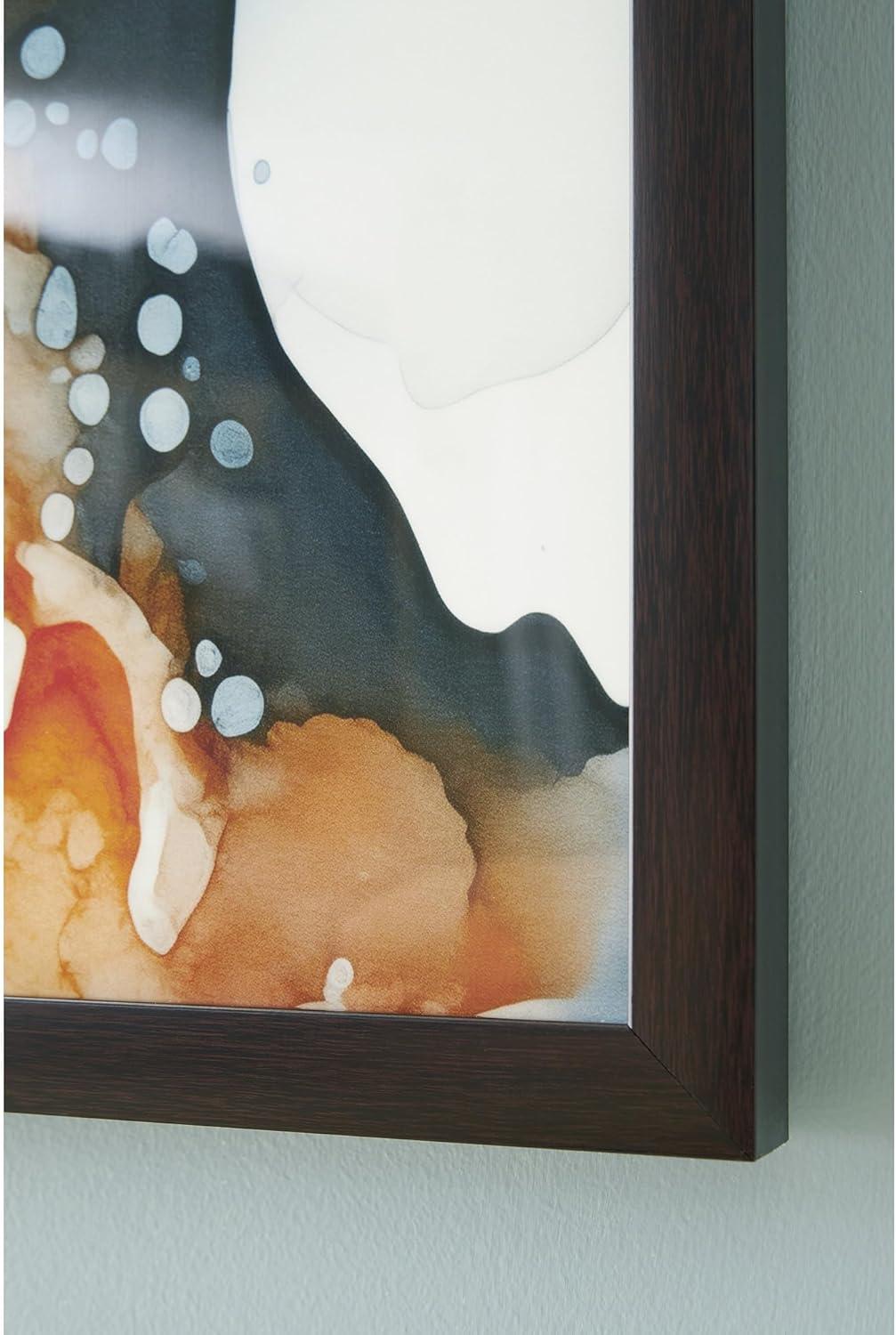 imageSignature Design by Ashley Foxenburg Abstract Framed Print Large Contemporary Decor with Acrylic Front Brown Frame Modern Artwork for Living Room or Dining Room Walls