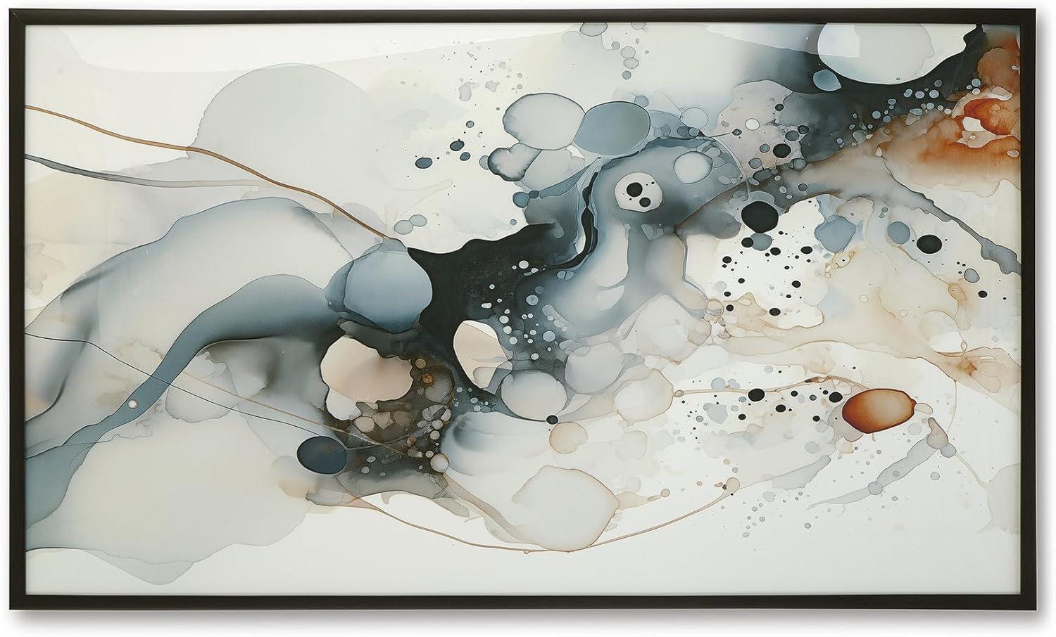imageSignature Design by Ashley Foxenburg Abstract Framed Print Large Contemporary Decor with Acrylic Front Brown Frame Modern Artwork for Living Room or Dining Room Walls